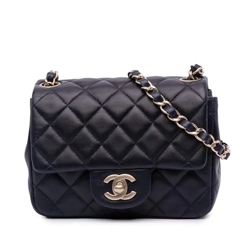 Chanel Pre-Loved Mini Square Classic Lambskin Single Flap Crossbody Bag
