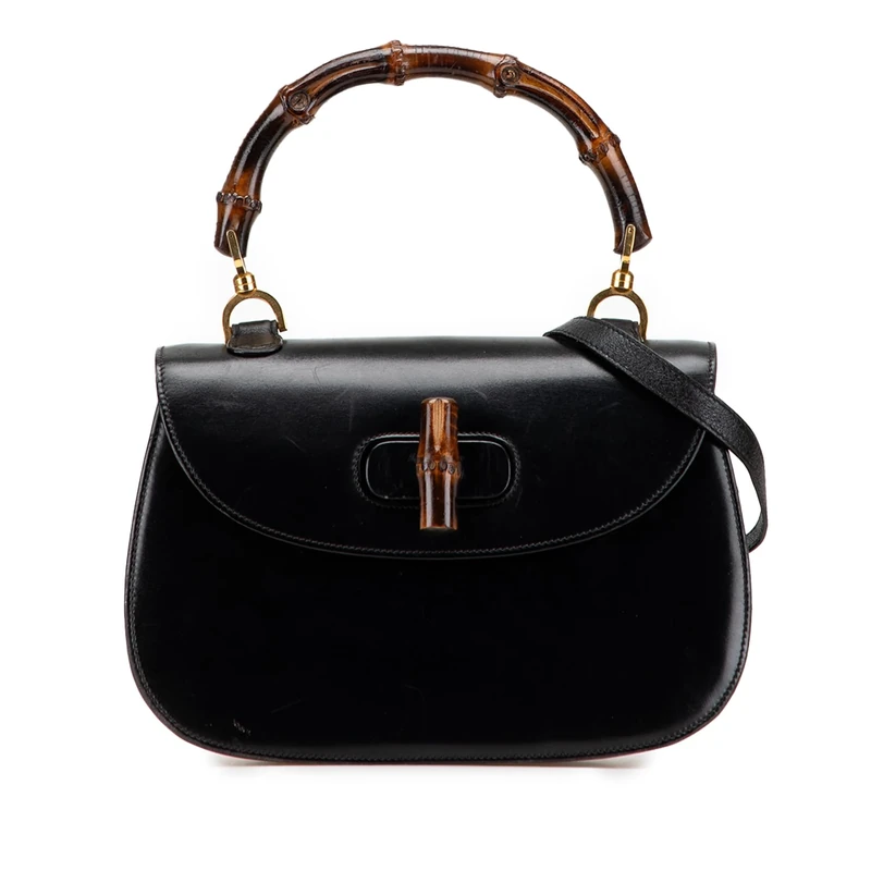 Gucci Pre-Loved Calfskin Bamboo Night Handbag
