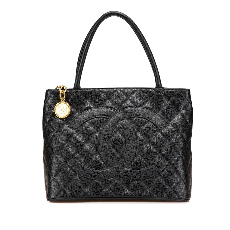 Chanel Pre-Loved Caviar Medallion Tote Bag