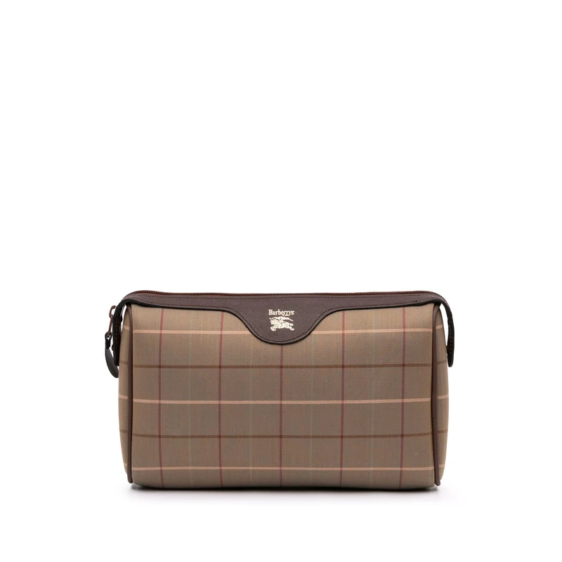 BURBERRY Pre-Loved Vintage Check Canvas Clutch Bag