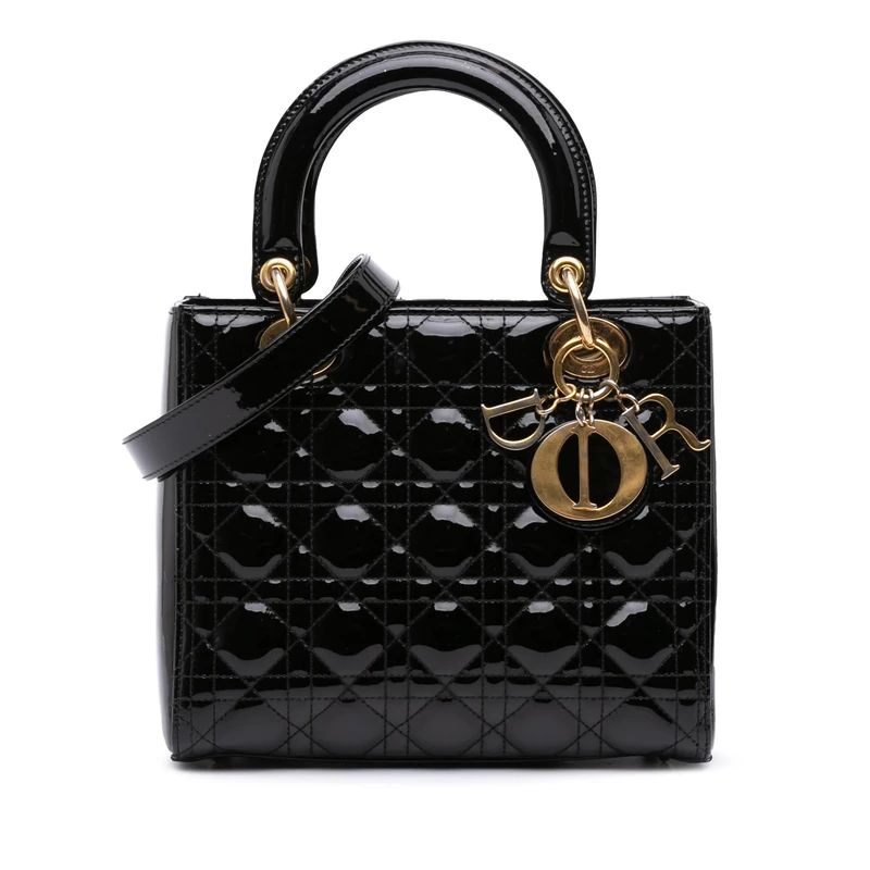 Dior Pre-Loved Medium Patent Cannage Lady