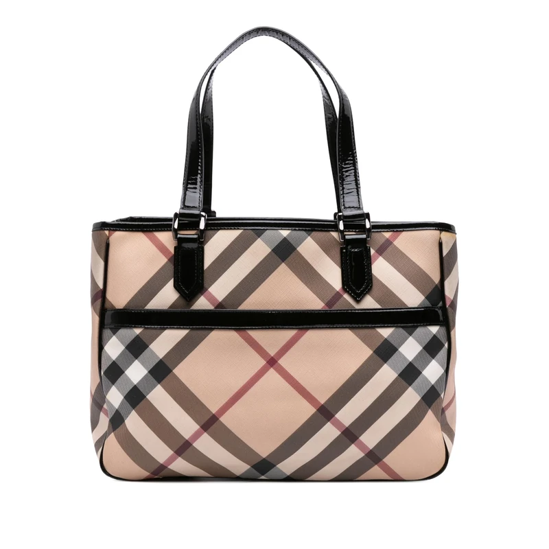 BURBERRY Pre-Loved Supernova Check Coated Canvas Tote