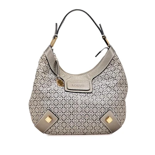 LOEWE Pre-Loved Anagram Canvas New Road Hobo Handbag