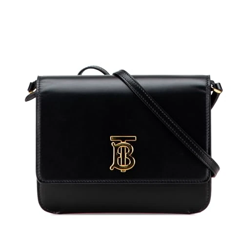 BURBERRY Pre-Loved Mini Leather TB Monogram Flat Crossbody Bag
