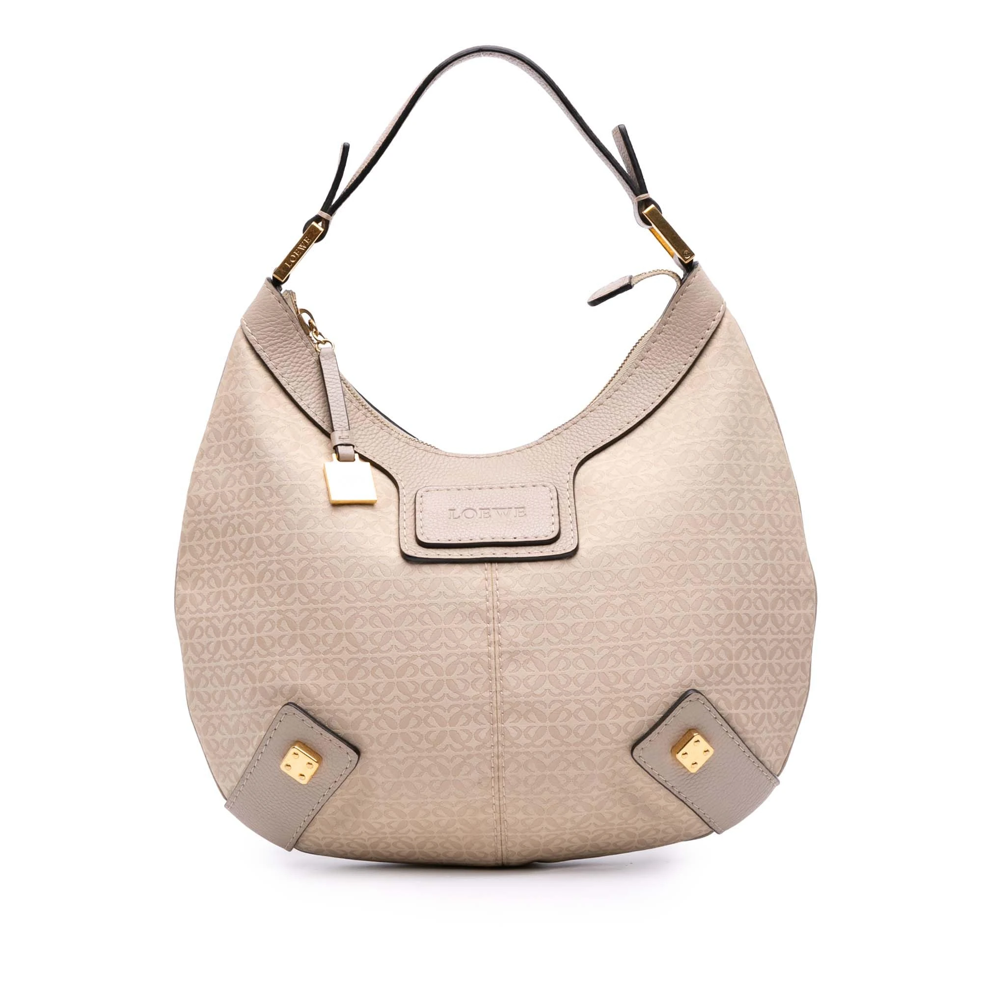 LOEWE Pre-Loved Anagram Canvas New Road Hobo
