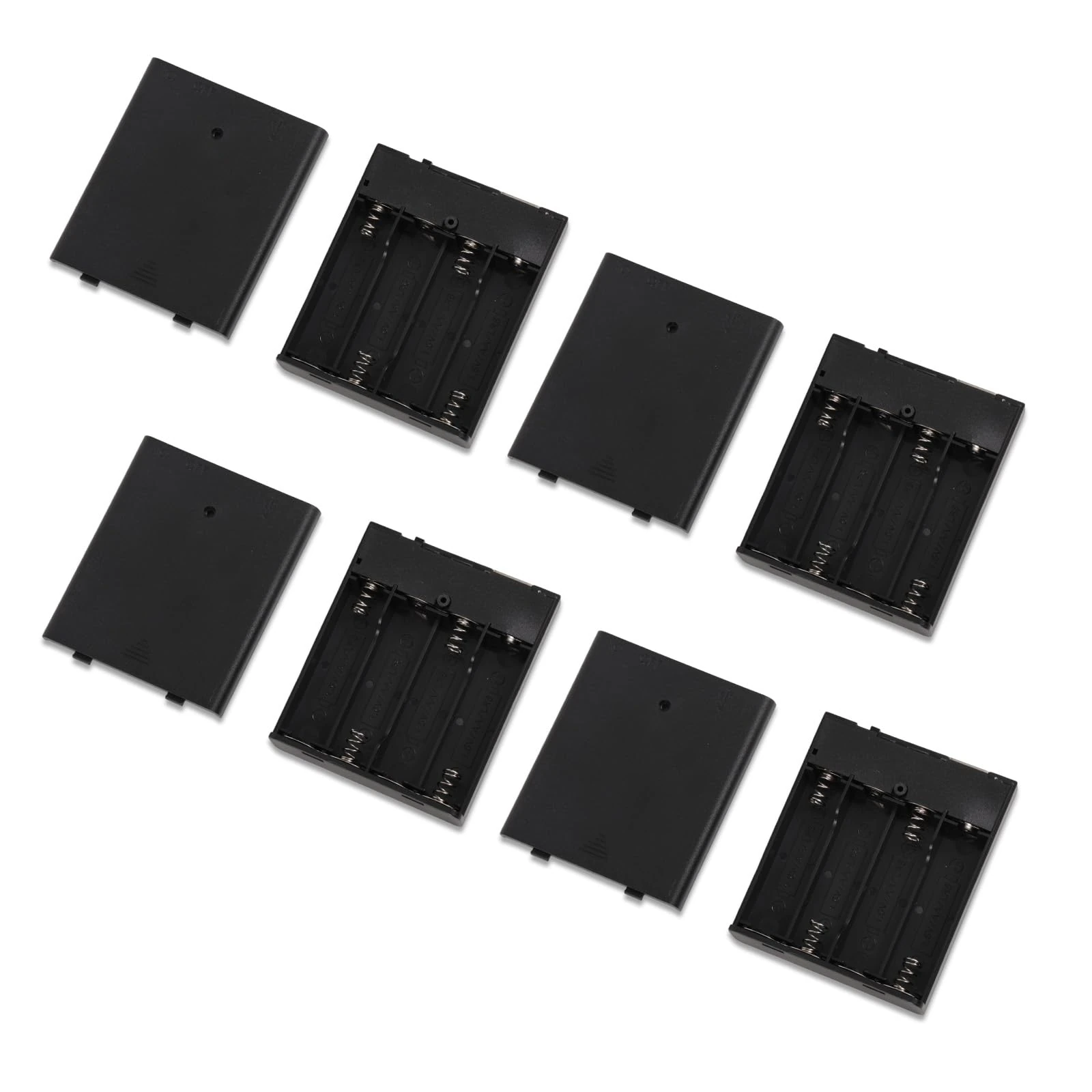 4pcs Battery Pack for 4-6V LED Neon Signs, Black 4AA Portable USB Battery Operated Holder Box Case Neon Lights Sign Power Supply for Indoor Outdoor Use