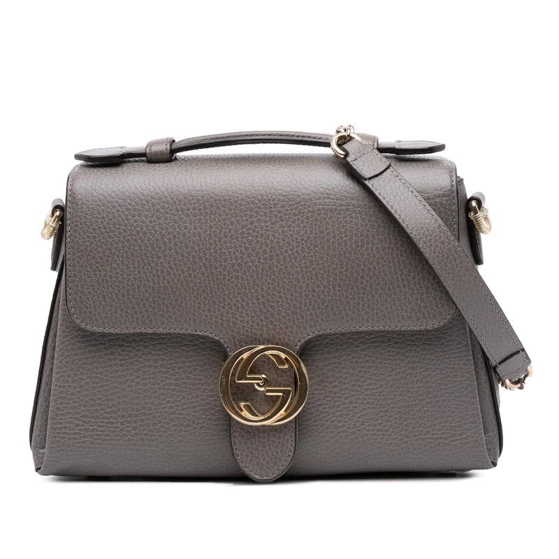 Gucci Pre-Loved Small Dollar Calf Interlocking G Satchel Handbag