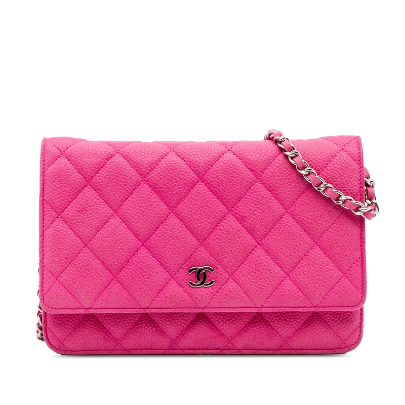 Chanel Pre-Loved CC Caviar Wallet On Chain Handbag Crossbody Bag