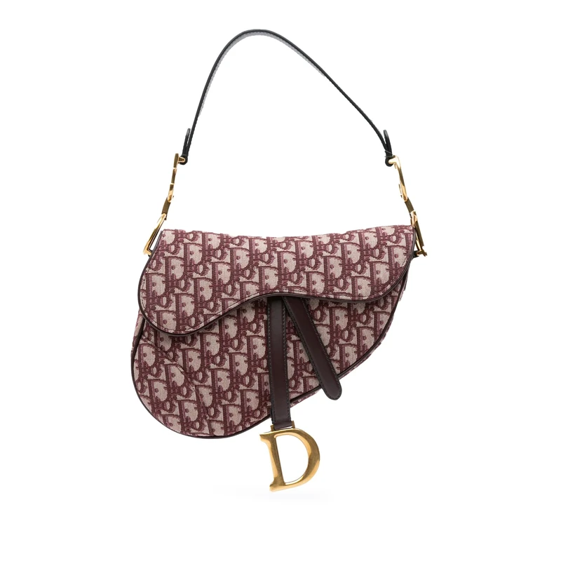 Dior Pre-Loved Oblique Canvas Saddle Handbag