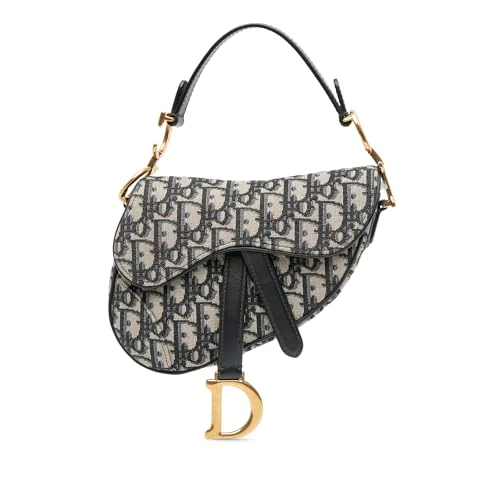 Dior Pre-Loved Mini Oblique Canvas Saddle Handbag