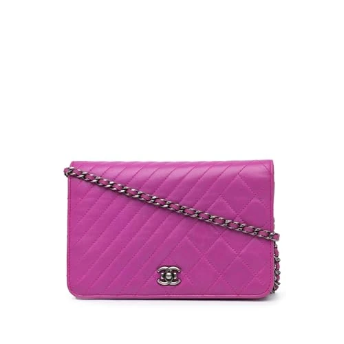 Chanel Pre-Loved Lambskin Coco Boy Wallet On Chain Handbag Crossbody Bag