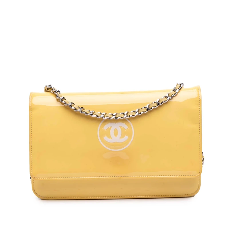 Chanel Pre-Loved CC Patent Wallet On Chain Handbag Crossbody Bag