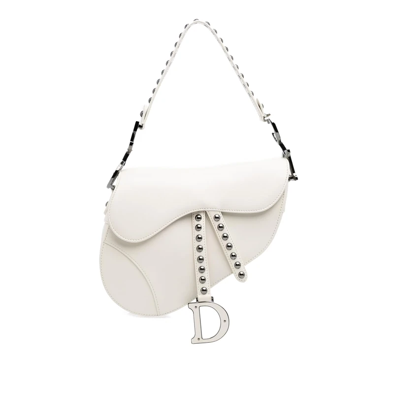 Dior Pre-Loved Studded Leather Saddle Handbag