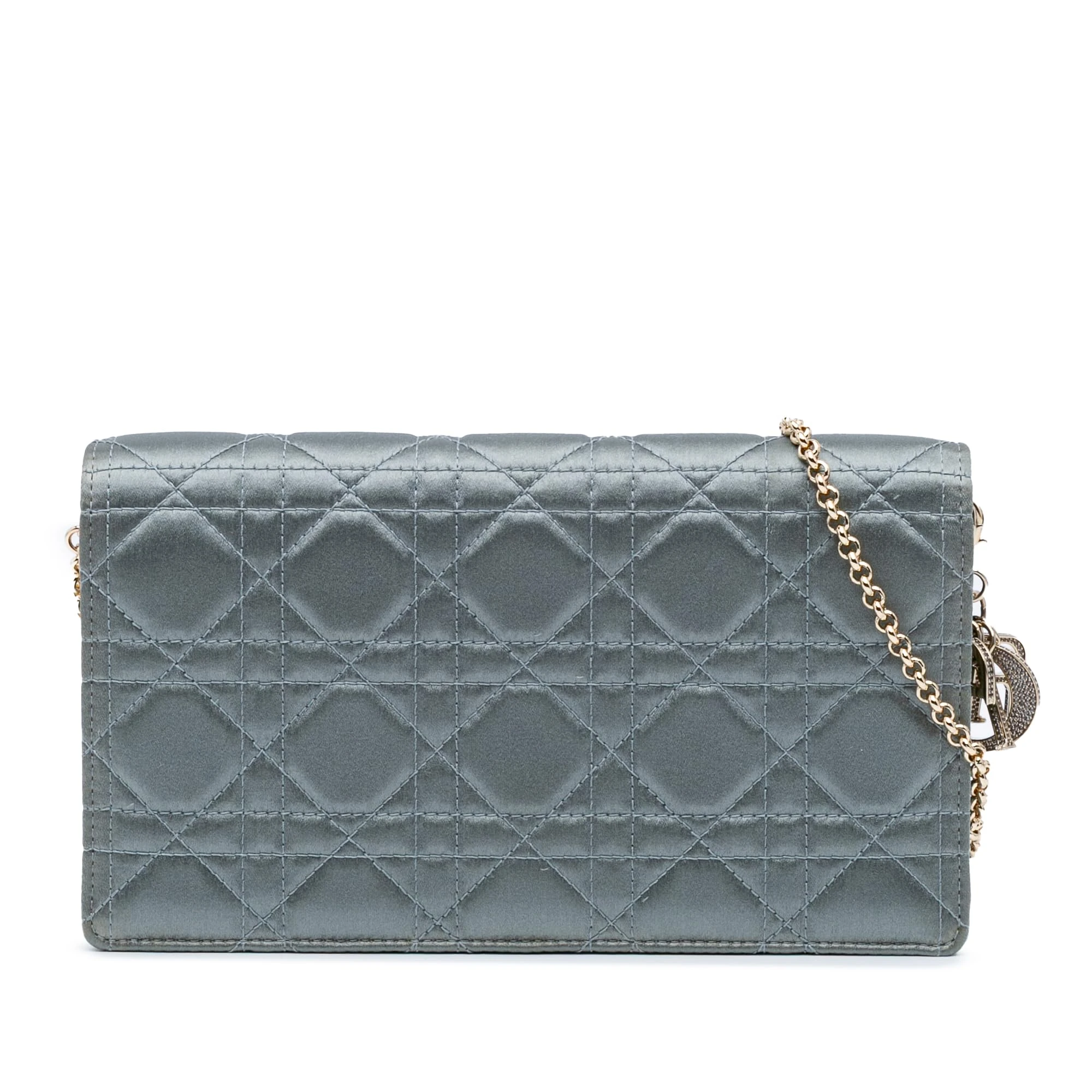 Dior Pre-Loved Silk Cannage Lady Wallet On Chain Bag