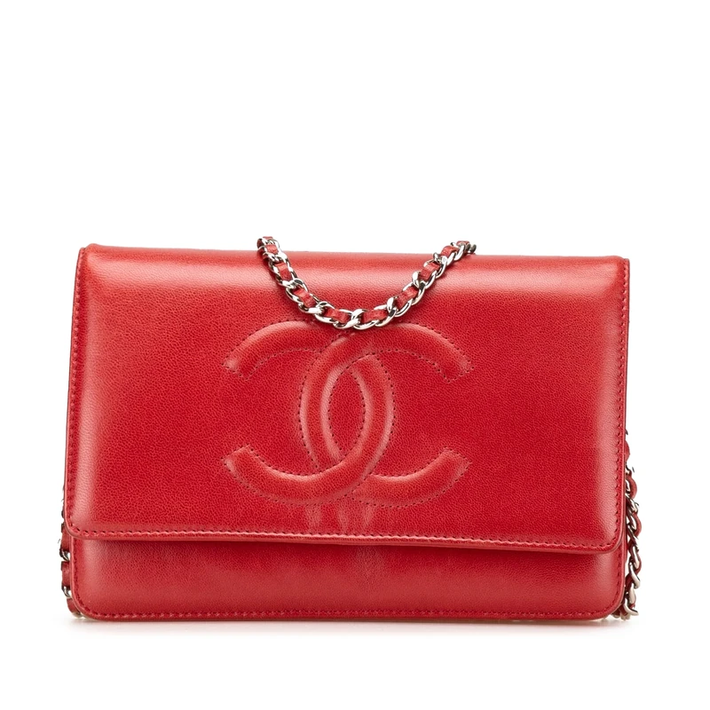 Chanel Pre-Loved CC Calfskin Wallet On Chain Handbag Crossbody Bag