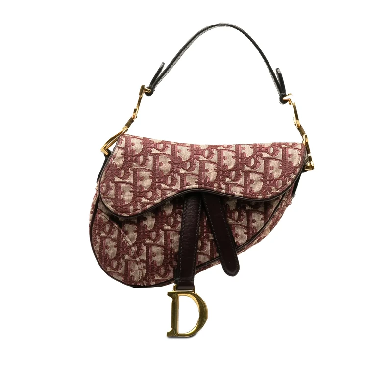 Dior Pre-Loved Mini Oblique Canvas Saddle Handbag Satchel