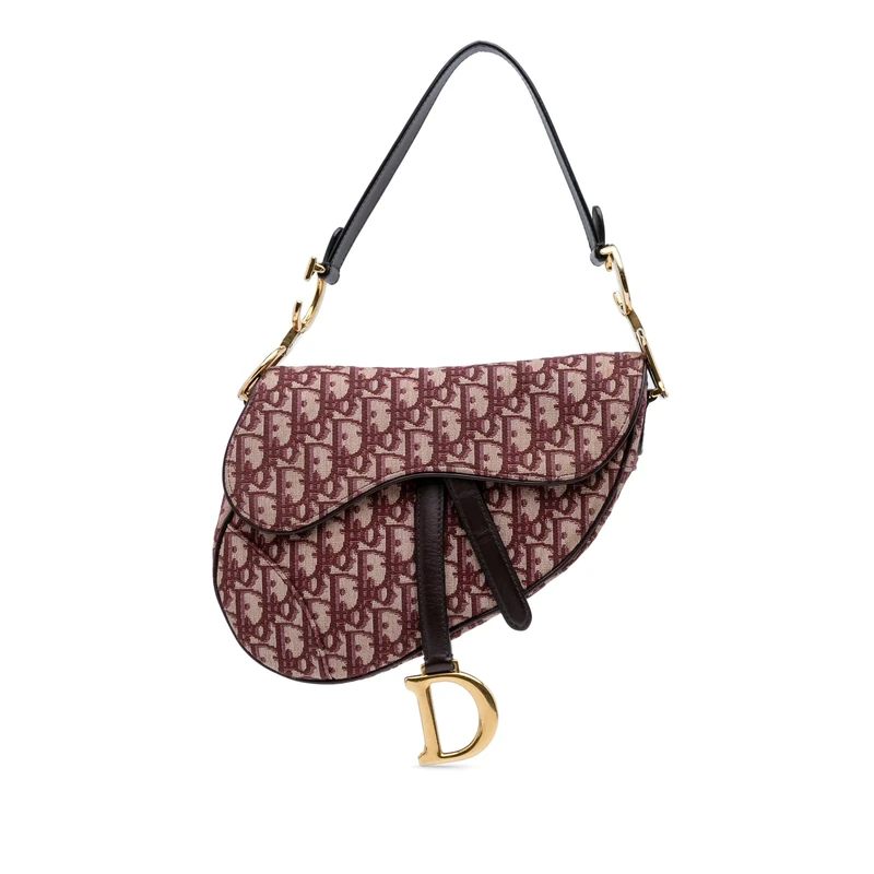 Dior Pre-Loved Oblique Canvas Saddle Handbag Shoulder Bag
