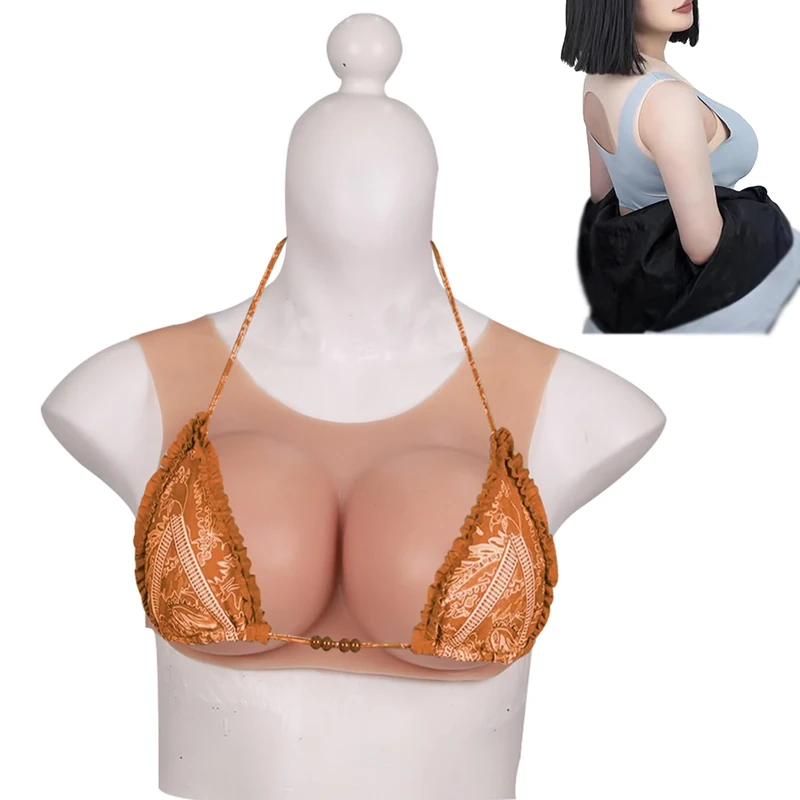 WXLPCGO Silicone Breast Forms Fake Breasts False Boobs with Cotton Filled B-G Cup for Crossdresser Transgender Mastectomy Cosplay(Size:G Cup,Color:Color 1)