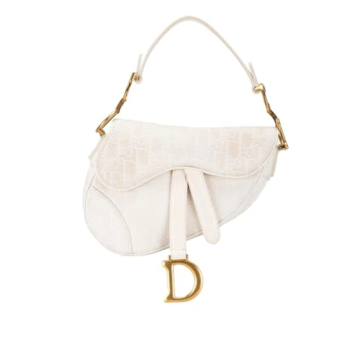 Dior Pre-Loved Mini Oblique Canvas Saddle Handbag Satchel
