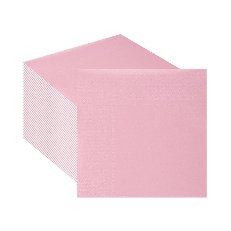 CEILIWEN 60PCS Light Pink Napkins 33 x 33cm, Cocktail Napkins, Baby Pink Paper Serviettes for Wedding Baby Shower Birthday Pink Party Table Decorations (Light Pink)