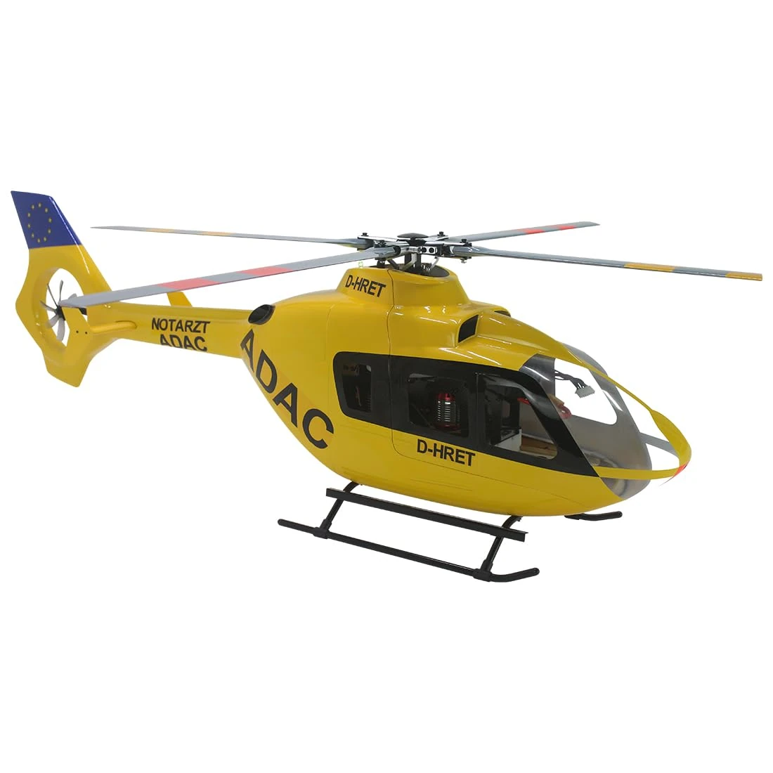 FL500 EC135 RC Helicopter Model, 500 Class 2.4G 6CH RC Airplane with Flishrc L7 Flight Controller, 4-Mode Positioning GPS and Realistic Cockpit, Gifts for RC Enthusiasts (RTF Version)