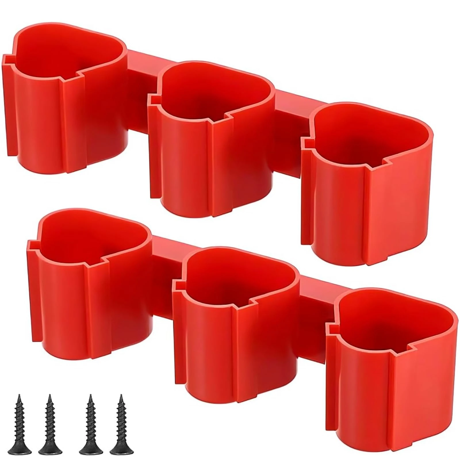 2 Pcs Battery Storage Bracket, ABS M12 Battery Mount Holder with Slots for Cell 12v Home Office