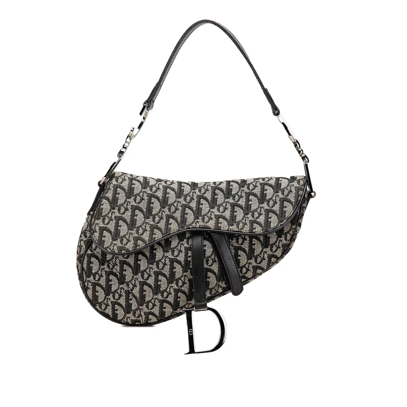 Dior Pre-Loved Diorissimo Canvas Saddle Handbag
