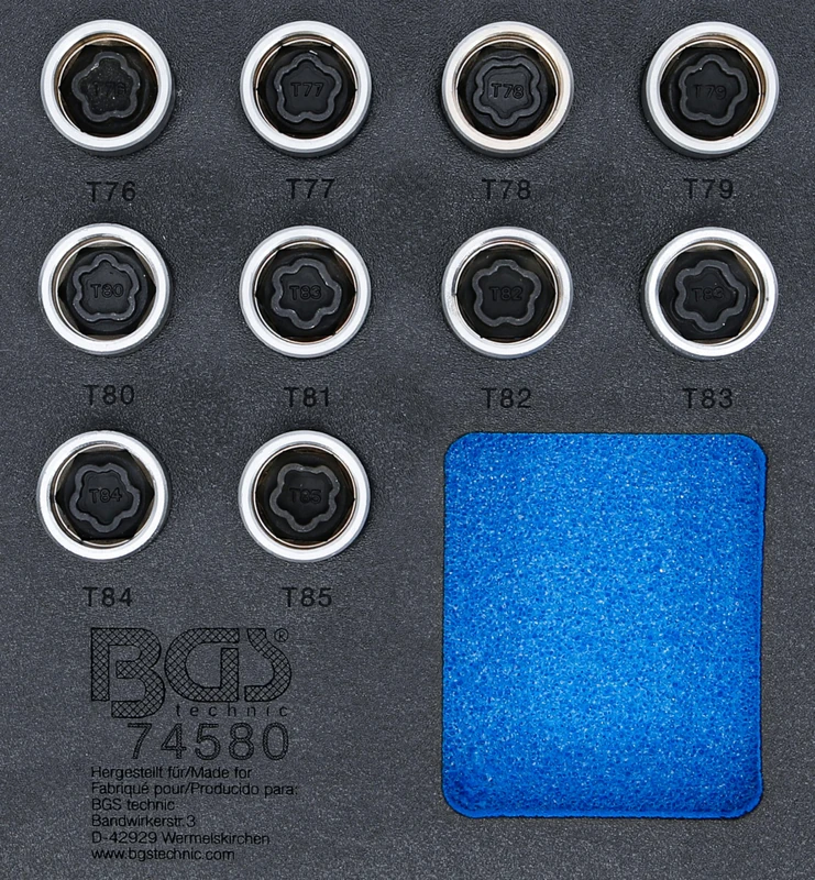 BGS 74580 | Tool Tray 1/6: Rim Lock Socket Set for Tesla | 10 pcs.