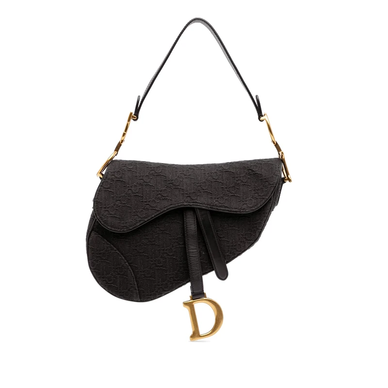 Dior Pre-Loved Oblique Canvas Saddle Handbag