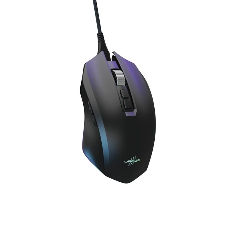 uRage Gaming Mouse "Reaper 800 8K" Wired Mouse 26,000 DPI Pixart Sensor 8000 Hz Polling Rate 11 Programmable Buttons TTC Golden Switches 80 Million Clicks Removable Cable RGB Black