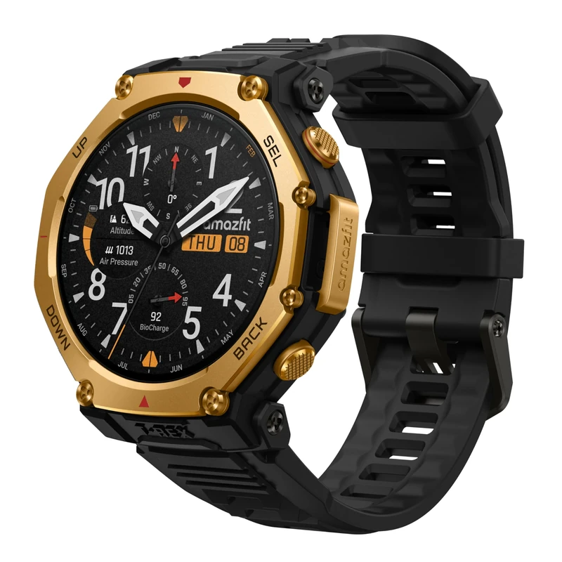 Amazfit T-Rex 3 Pro Outdoor Smart Watch 48mm Sapphire AMOLED Display, Ti Bezel, Dual Band GPS, Offline Maps, 25 Days Battery, Built-in Flashlight, 10 ATM, 180+ Sports Mode for Android & iPhone