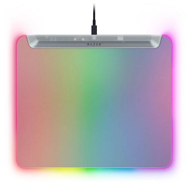 Razer Firefly V2 Pro Phantom White - Fully illuminated gaming mouse mat - Chroma RGB - Micro-textured surface - Non-slip base - USB hub - 360 x 278 mm | Phantom White Edition