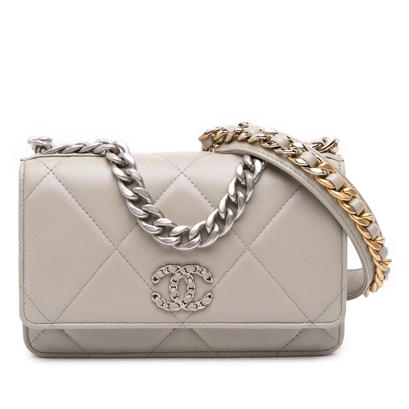 Chanel Pre-Loved Quilted Lambskin 19 Wallet On Chain Handbag