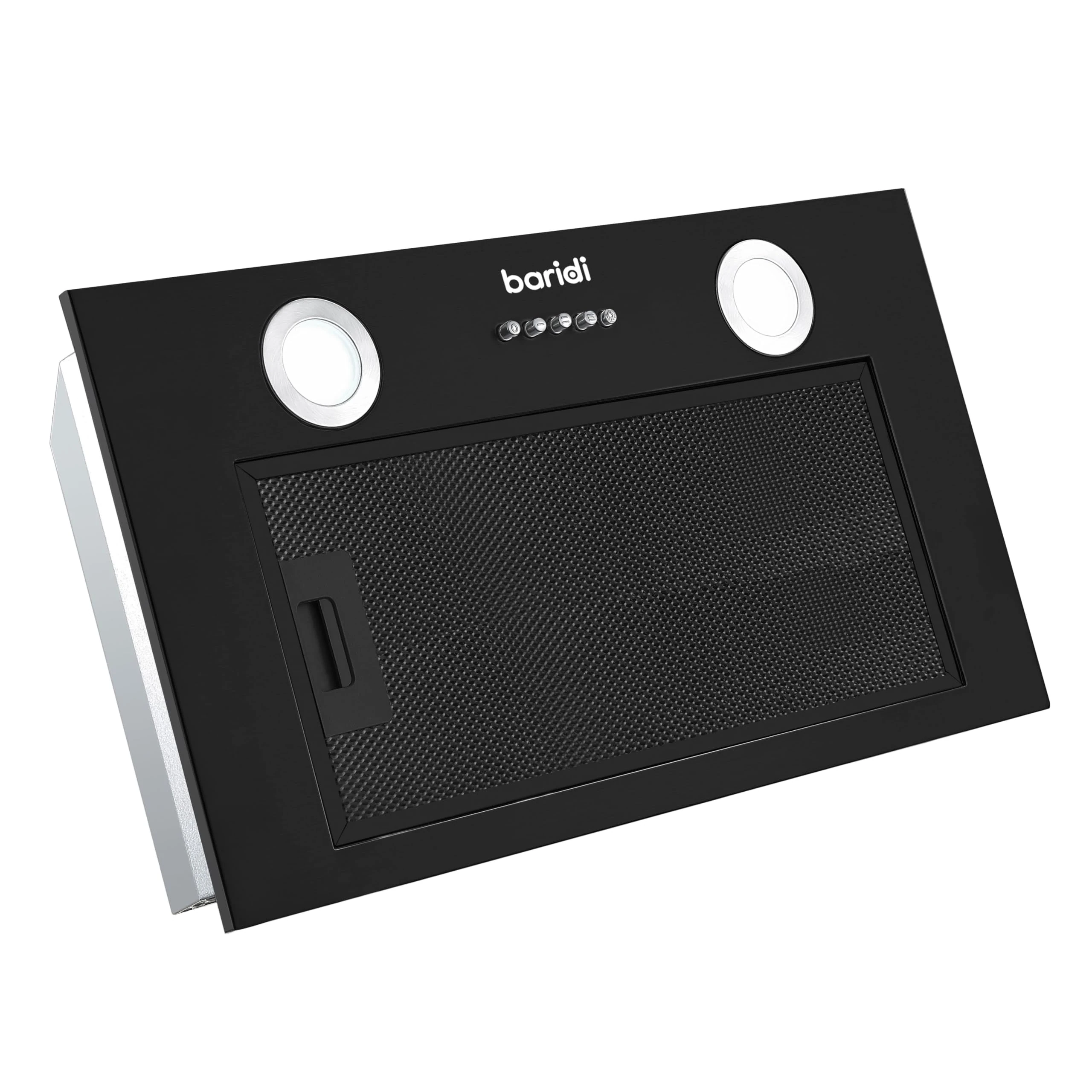 Baridi 52cm Built in Cooker Hood with 5 Layer Filter, Black Undercounter Extractor Fan - DH285