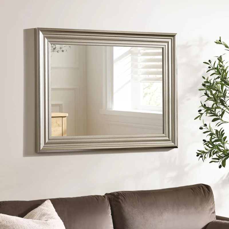 Julian Bowen Tokyo Pewter Rectangular Wall Mirror