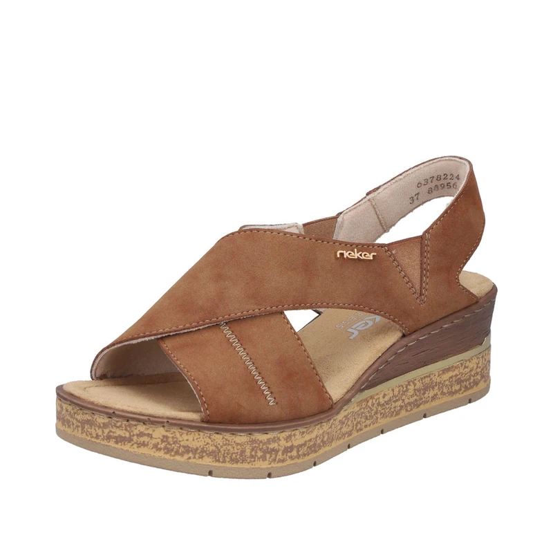 Rieker Women's 63782 Wedge Sandals, Brown, 38 EU