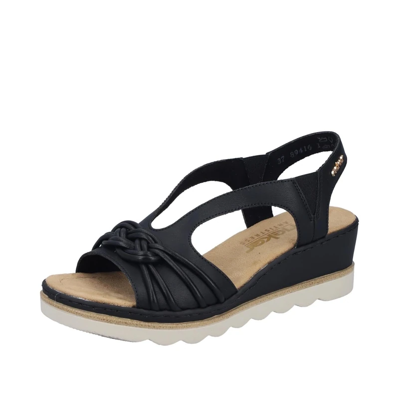 Rieker Women's 67471 Wedge Sandals, Black, 5 UK