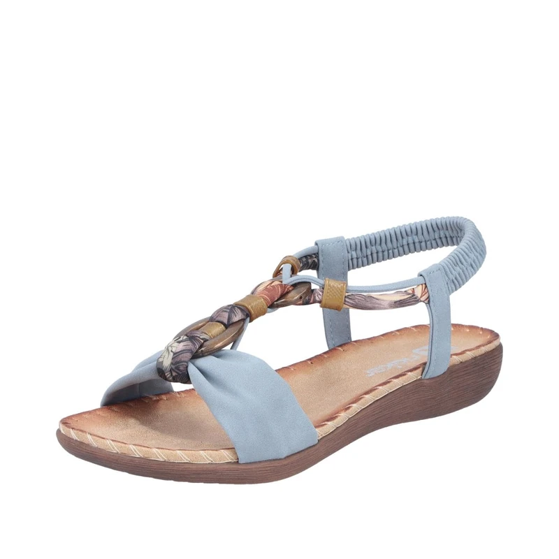 Rieker Ladies V7568 Toe Separator Sandals, Blue, 39 EU - Image 1