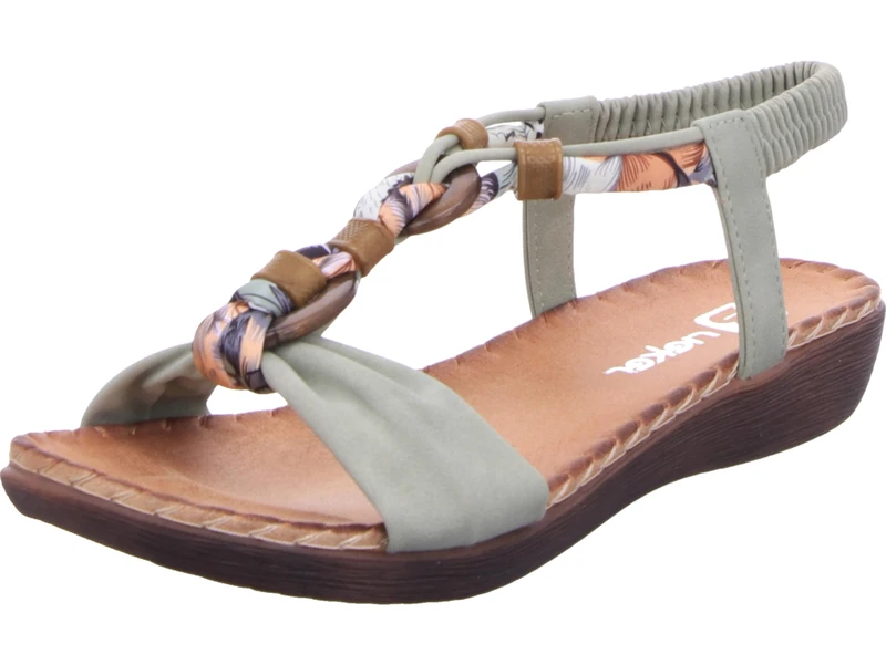 Rieker Women's V7568 Toe Separator Sandals, Green, 40 EU - Image 1