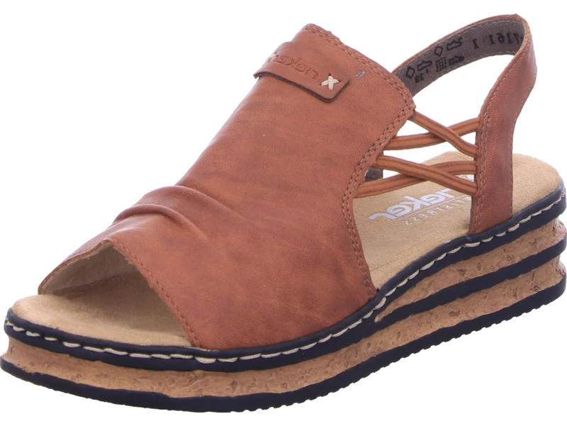 Rieker Women's 62962 Wedge Sandals, Brown, 41 EU
