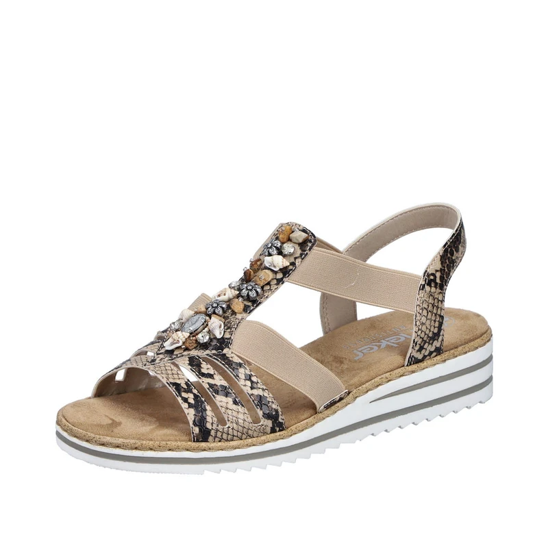 Rieker Women's V0649 Wedge Sandals, Beige, 40 EU - Image 1