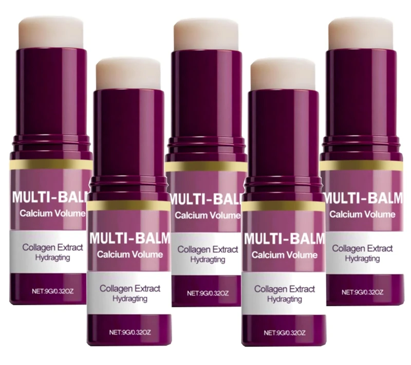 Calcium Multi Balm, Calcium Volume Multi Balm, Anti Aging Firming Korean Skincare Stick, Wrinkle Core stick, Korean Collagen Moisturing Stick, Hydrating Skin, Suitable for Eyes, Face & Neck (5PCS, 9g)