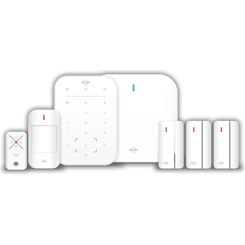 ELRO AS98S Home2 Smart Wireless Alarm System - Wifi - GSM Function - Tested as best - With base station, control panel, motion detector, 3x door/window contact and remote control