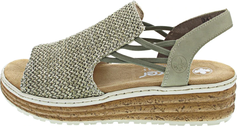 Rieker Women's 62741 Wedge Sandals, Green, 40 EU - Image 1