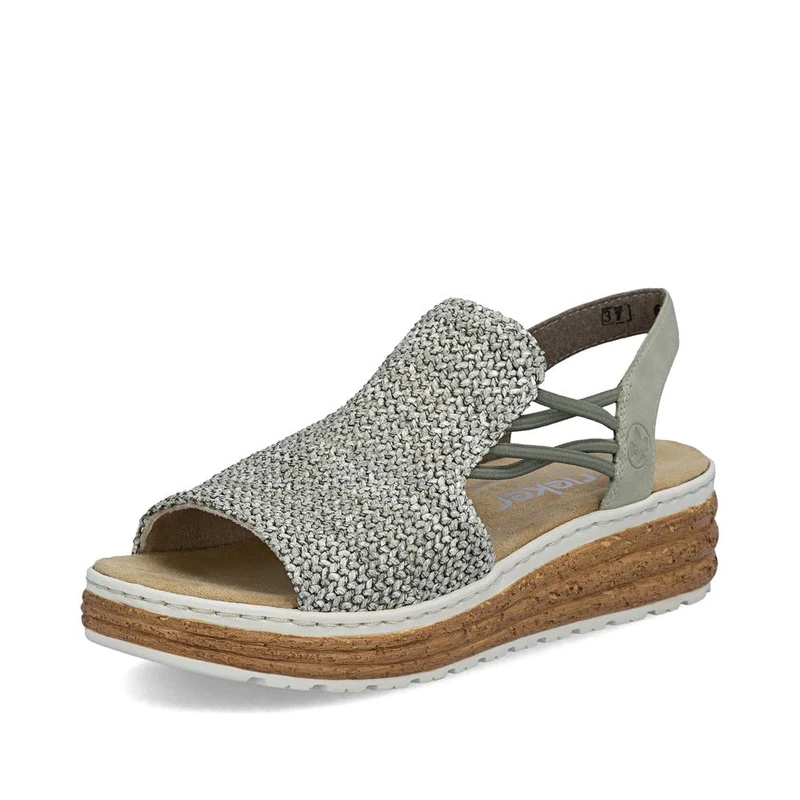 Rieker Women's 62741 Wedge Sandals, Green, 41 EU