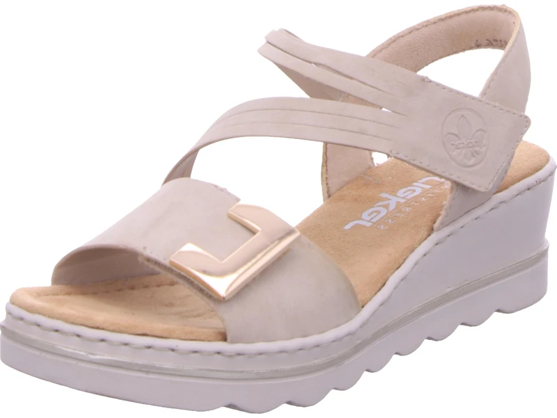Rieker 67410, Women's Wedge Sandals, Beige, EU 36 - UK 3