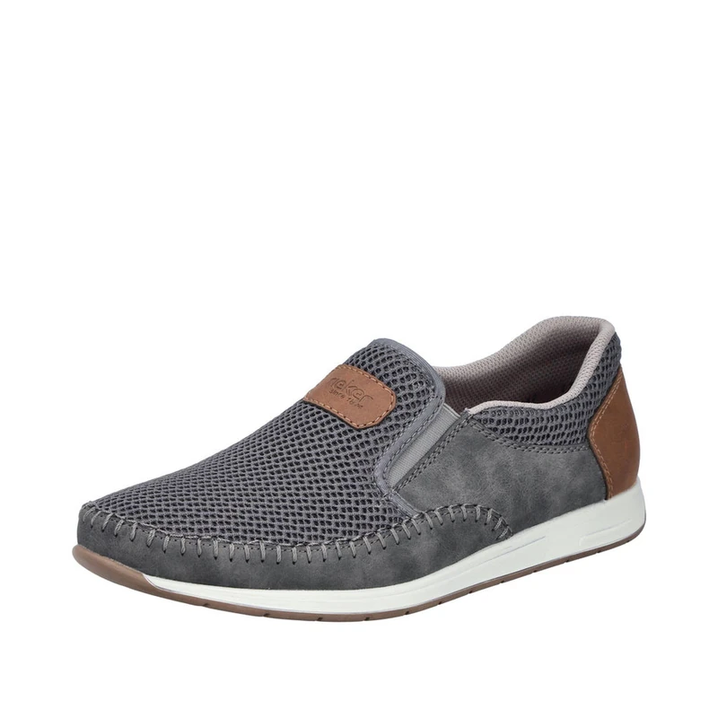 Rieker 11954, Men's Loafer, Grey, 46 EU