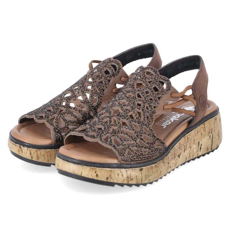Rieker Women's V1765 Sandals, Brown, 38 EU