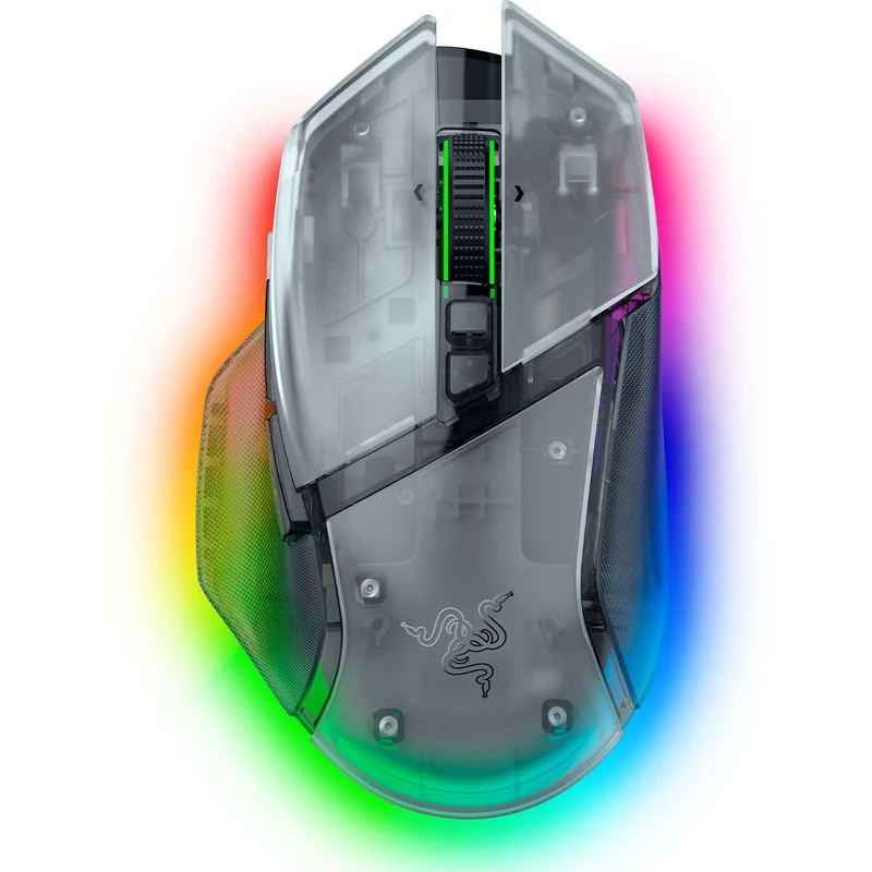 Razer Basilisk V3 Pro 35K Phantom White - Customisable wireless ergonomic RGB gaming mouse - 35K DPI optical sensor - 4-way scroll wheel - HyperSpeed & Bluetooth - PC/Mac | Phantom White Edition