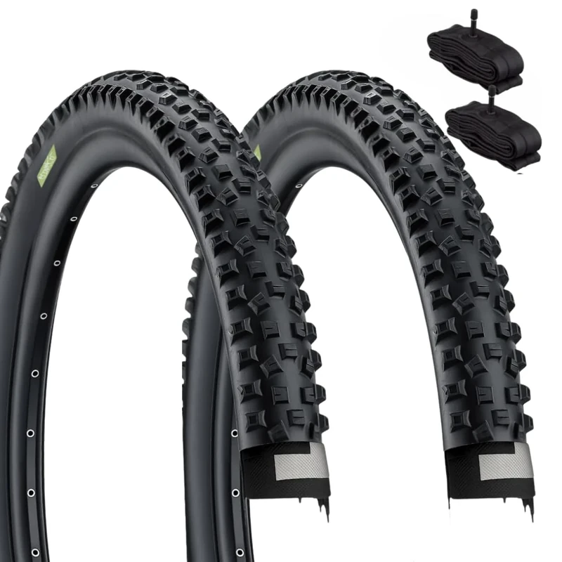 2 Tyres 29 x 2.25 (57-622) + American Inner Tubes MTB 29 Inch Mountain Bike Tyres with Puncture Protection – Ideal for Off-Road Trips